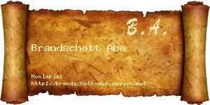 Brandschott Aba névjegykártya